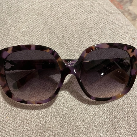 Coach purple violet tortoise square shaped sunglasses - Picture 5 of 5
